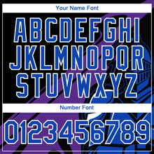 Load image into Gallery viewer, Custom Black Thunder Blue-Purple 3D Pattern Design Knight Hero Art Authentic Baseball Jersey