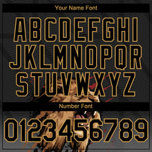 Load image into Gallery viewer, Custom Black Old Gold 3D Pattern Design Animal Lion Authentic Baseball Jersey