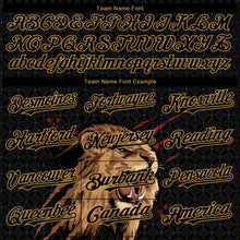 Load image into Gallery viewer, Custom Black Old Gold 3D Pattern Design Animal Lion Authentic Baseball Jersey