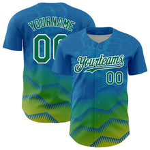 Load image into Gallery viewer, Custom Panther Blue Kelly Green-White 3D Pattern Design Animal Lion Authentic Baseball Jersey