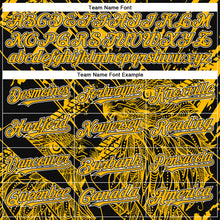 Load image into Gallery viewer, Custom Black Gold-White 3D Pattern Design Animal Eagle Authentic Baseball Jersey