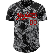 Load image into Gallery viewer, Custom Black Red-White 3D Pattern Design Animal Eagle Authentic Baseball Jersey