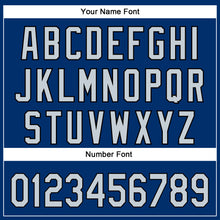 Load image into Gallery viewer, Custom US Navy Blue Silver-Black 3D Pattern Design Football Helmet And Animal Claw Authentic Baseball Jersey