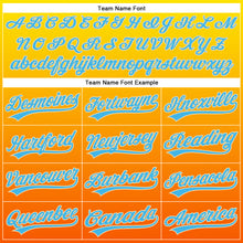 Load image into Gallery viewer, Custom Light Yellow Sky Blue Orange-Cream 3D Pattern Design Flame Football Helmet Authentic Baseball Jersey