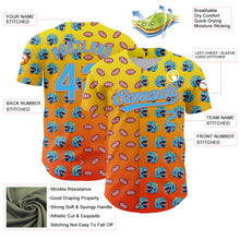 Load image into Gallery viewer, Custom Light Yellow Sky Blue Orange-Medium Pink 3D Pattern Design Football Helmet And Football Elements Authentic Baseball Jersey