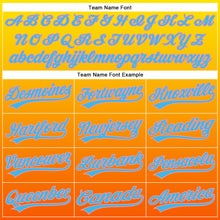 Load image into Gallery viewer, Custom Light Yellow Sky Blue Orange-Medium Pink 3D Pattern Design Football Helmet And Football Elements Authentic Baseball Jersey