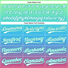 Load image into Gallery viewer, Custom Pea Green Neon Pink Aqua-Sky Blue 3D Pattern Design Champion Medal Authentic Baseball Jersey