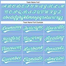 Load image into Gallery viewer, Custom Light Blue Neon Pink-Aqua 3D Pattern Design Champion Trophy Authentic Baseball Jersey