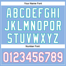 Load image into Gallery viewer, Custom Light Blue Neon Pink-Aqua 3D Pattern Design Champion Trophy Authentic Baseball Jersey