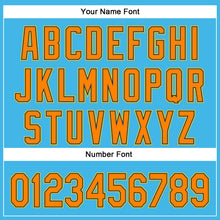 Load image into Gallery viewer, Custom Sky Blue Bay Orange US Navy Blue-Yellow 3D Pattern Design Champion Trophy Authentic Baseball Jersey