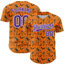 Load image into Gallery viewer, Custom Bay Orange Purple-White 3D Pattern Halloween Authentic Baseball Jersey