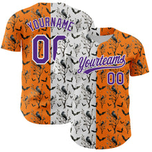 Load image into Gallery viewer, Custom Bay Orange Purple-White 3D Pattern Halloween Authentic Baseball Jersey
