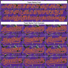 Load image into Gallery viewer, Custom Purple Bay Orange 3D Pattern Halloween Authentic Baseball Jersey