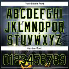 Load image into Gallery viewer, Custom Gray Black-Neon Green 3D Pattern Halloween Authentic Baseball Jersey