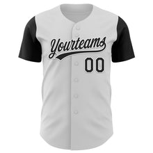 Load image into Gallery viewer, Custom White Black 3D Pattern Halloween Skull Authentic Baseball Jersey
