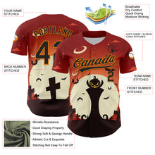 Load image into Gallery viewer, Custom Orange Black-Bay Orange 3D Pattern Halloween Authentic Baseball Jersey