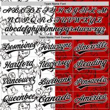 Load image into Gallery viewer, Custom Red Black-White 3D Pattern Halloween Authentic Baseball Jersey