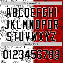 Load image into Gallery viewer, Custom Red Black-White 3D Pattern Halloween Authentic Baseball Jersey