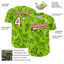 Load image into Gallery viewer, Custom Neon Green White-Red 3D Pattern Halloween Authentic Baseball Jersey