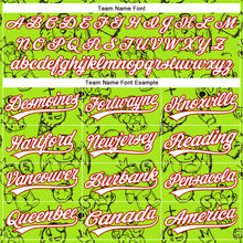 Load image into Gallery viewer, Custom Neon Green White-Red 3D Pattern Halloween Authentic Baseball Jersey