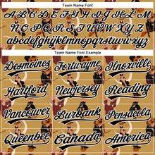 Load image into Gallery viewer, Custom Old Gold Black-White 3D Pattern Halloween Authentic Baseball Jersey