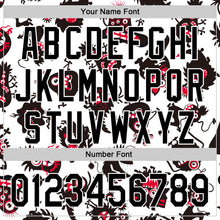 Load image into Gallery viewer, Custom White Black 3D Pattern Halloween Authentic Baseball Jersey