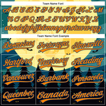 Load image into Gallery viewer, Custom Light Yellow Bay Orange-US Navy Blue 3D Pattern Halloween Authentic Baseball Jersey