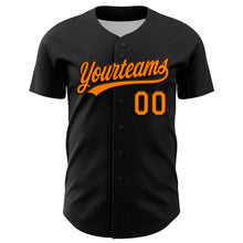 Load image into Gallery viewer, Custom Black Bay Orange-Brown 3D Pattern Halloween Authentic Baseball Jersey