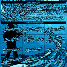 Load image into Gallery viewer, Custom Sky Blue Black 3D Pattern Design Fishing Performance T-Shirt