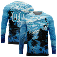 Load image into Gallery viewer, Custom Powder Blue Panther Blue-White 3D Pattern Design Fishing Performance T-Shirt