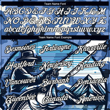 Load image into Gallery viewer, Custom Light Blue White-Black 3D Pattern Design Big Bass Fish Fishing Performance T-Shirt