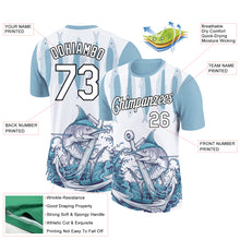 Load image into Gallery viewer, Custom White Black-Panther Blue 3D Pattern Design Marlin Fish Fishing Performance T-Shirt