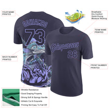 Load image into Gallery viewer, Custom Navy Light Purple 3D Pattern Design Fishing Performance T-Shirt