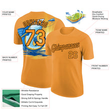 Load image into Gallery viewer, Custom Bay Orange Black 3D Pattern Design Fishing Fish Hook Performance T-Shirt