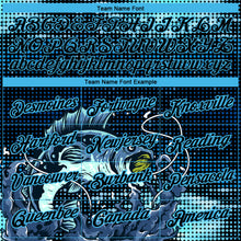 Load image into Gallery viewer, Custom Sky Blue Black 3D Pattern Design Fishing Performance T-Shirt