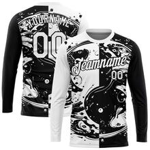 Load image into Gallery viewer, Custom Black White 3D Pattern Design Fishing Yin Yang Symbol With Swirling Fish Performance T-Shirt