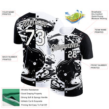 Load image into Gallery viewer, Custom Black White 3D Pattern Design Fishing Yin Yang Symbol With Swirling Fish Performance T-Shirt
