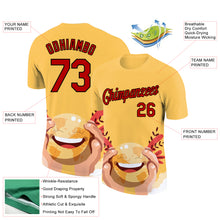 Load image into Gallery viewer, Custom Yellow Red-Black 3D Pattern Design Smile Emoji Performance T-Shirt