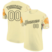 Load image into Gallery viewer, Custom City Cream Black 3D Pattern Design Smile Emoji Performance T-Shirt