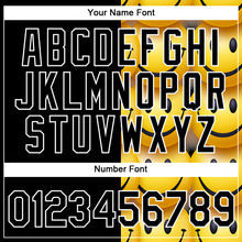 Load image into Gallery viewer, Custom Black Gold-White 3D Pattern Design Smile Emoji Performance T-Shirt