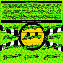 Load image into Gallery viewer, Custom Pea Green Neon Yellow-Black 3D Pattern Design Smile Emoji Performance T-Shirt