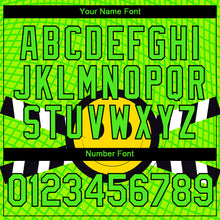 Load image into Gallery viewer, Custom Pea Green Neon Yellow-Black 3D Pattern Design Smile Emoji Performance T-Shirt