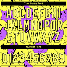 Load image into Gallery viewer, Custom Light Yellow Medium Purple-Black 3D Pattern Design Smile Emoji Performance T-Shirt