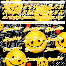 Load image into Gallery viewer, Custom Black Yellow-White 3D Pattern Design Smile Emoji Performance T-Shirt