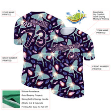 Load image into Gallery viewer, Custom Dark Purple Light Pink 3D Pattern Design Butterfly Performance T-Shirt