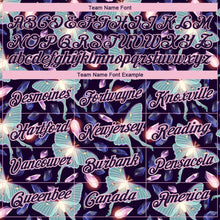 Load image into Gallery viewer, Custom Dark Purple Light Pink 3D Pattern Design Butterfly Performance T-Shirt