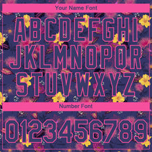 Load image into Gallery viewer, Custom Navy Pink 3D Pattern Design Flower Performance T-Shirt