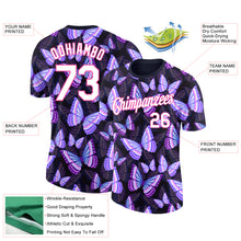 Load image into Gallery viewer, Custom Black White-Pink 3D Pattern Design Butterfly Performance T-Shirt