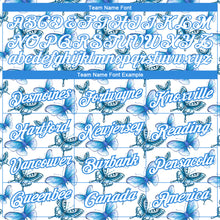 Load image into Gallery viewer, Custom White Powder Blue 3D Pattern Design Butterfly Performance T-Shirt