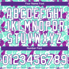 Load image into Gallery viewer, Custom Aqua White-Purple 3D Pattern Design Butterfly Performance T-Shirt